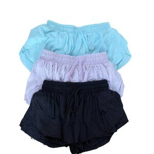 3 pairs of girls flowy shorts with inside spandex liner